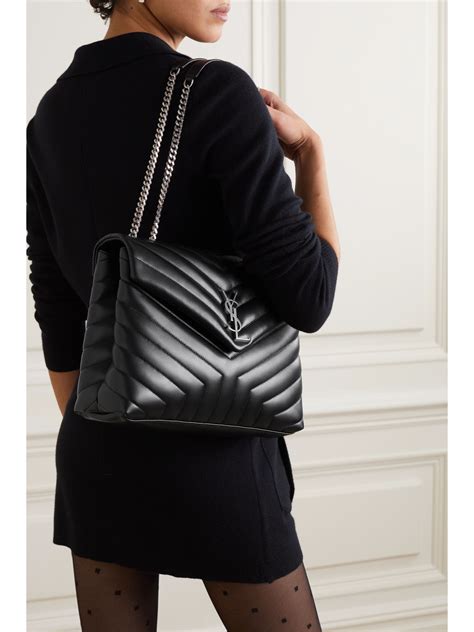 ysl lou lou media|SAINT LAURENT Loulou medium quilted leather shoulder bag.